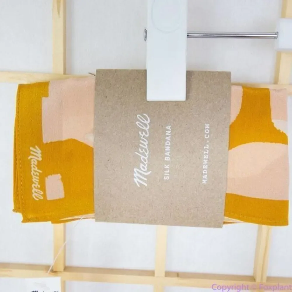 NEW Madewell silk bandana‎ scarf, Amber Gold